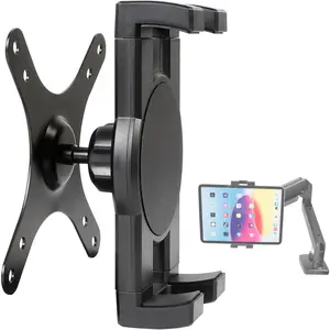 VESA Mount Adapter for iPad - Spring Clamp Holder for Phones, Tablets & Portable Monitors - Features 360? Rotation & Tilt - Fits VESA 75x75 & 100x100mm