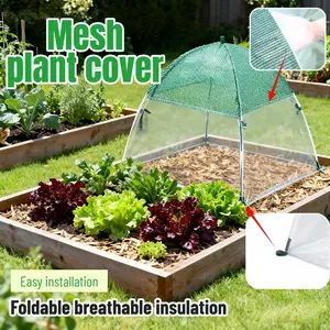 1pc mesh plant protection cover, preferably made of PVC material, foldable, sun resistant, breathable and non stuffy, suitable for vegetable and flower protection. Multiple styles to choose from