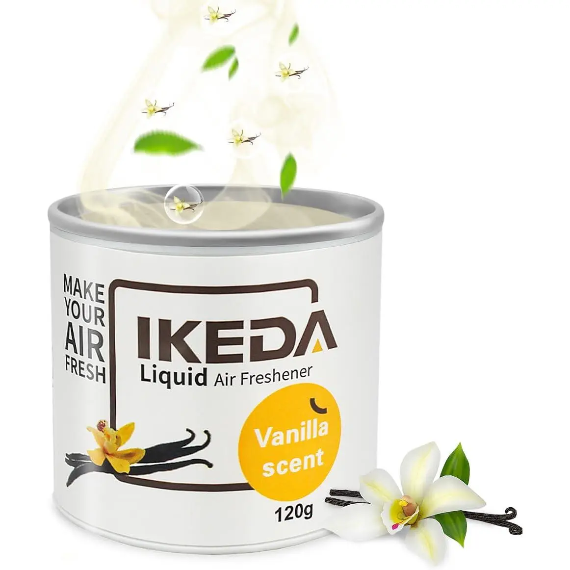 Car Air Freshener: Vanilla Scents |   Car Fresheners |   Strong Fragrance |   Smoke Smell Remover |   Liquid Cans Freshener |   For Auto Home |   120g |   1 pack