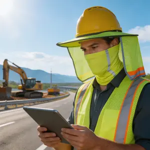 Sunshade Set, Safety Helmet, Sun Visor, Reflective Neck Warmer, Construction Site, Outdoor Installation, Construction Work