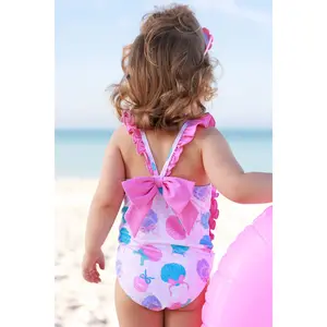 Double Ruffle Bow Back One Piece | Seaside Sweetie
