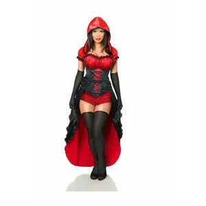 Top Drawer 5 PC Red Hot Riding Hood Corset Costume
