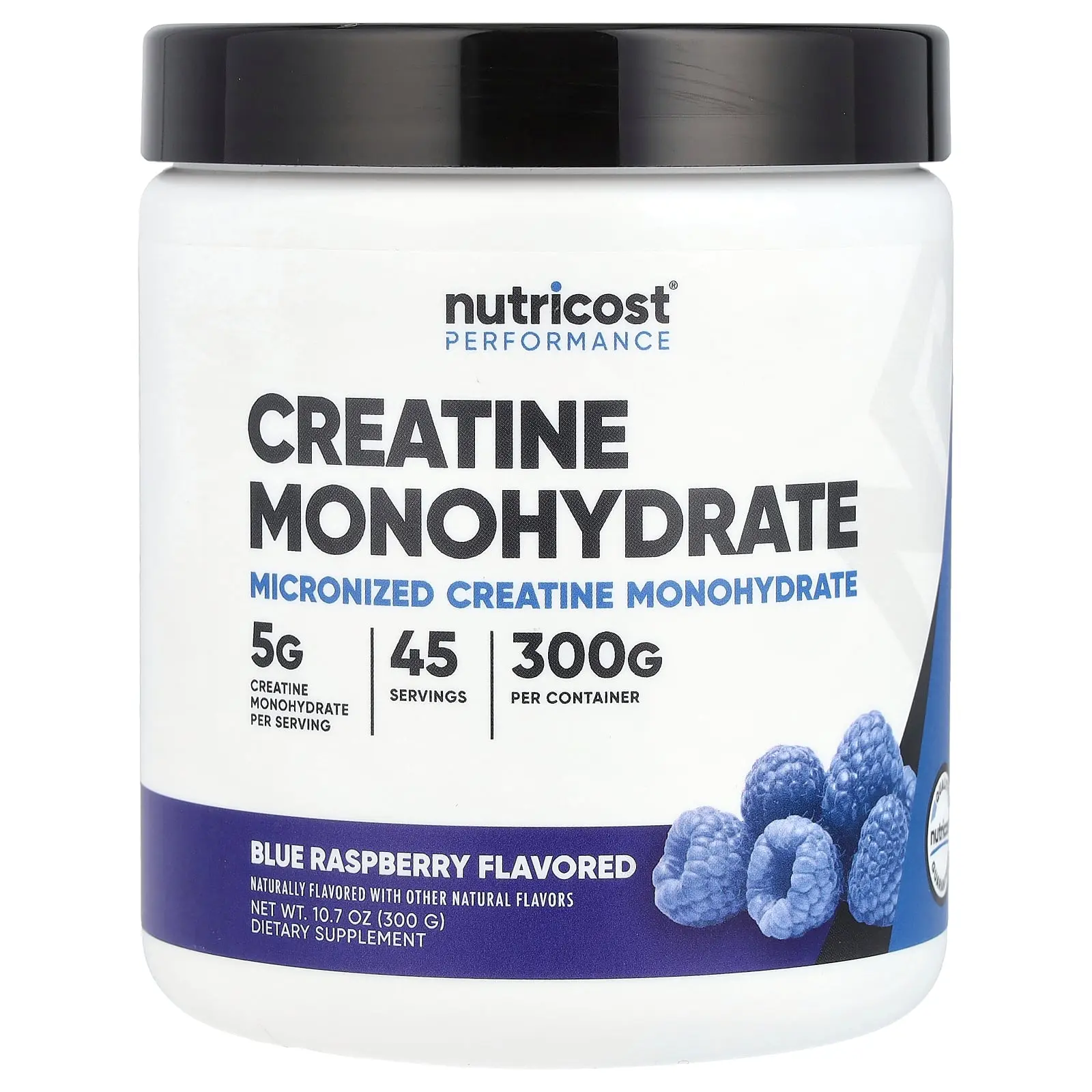Nutricost Performance, Creatine Monohydrate, Blue Raspberry, 10.7 oz (300 g)