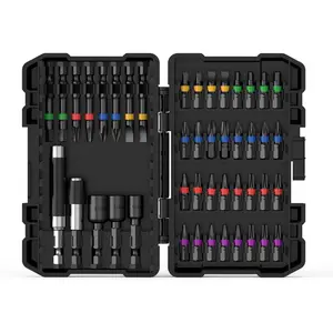 Hardware supplies NAWIN Impact Driver Bit Set,45 Piece Screwdriver Bit Set,Impact Tough Screwdriving Bit Set (Black)