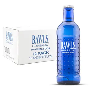 BAWLS Guarana Original, BAWLS Guarana Drink, Guarana Soda, Guarana Fueled Soda for Energy, High Energy Caffeinated Drink, 10oz 12 Pack Glass Bottles Beverage