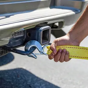 157.48-inch (4-meter) heavy-duty 5-ton tow rope, equipped with nylon rescue strap and storage bag, for emergency vehicle recovery