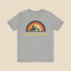 Men's Short-Sleeve Soft Streetwear T-Shirt - Freedom Fueled 1970s Biker Design, Bella+Canvas 3001 Men's Top