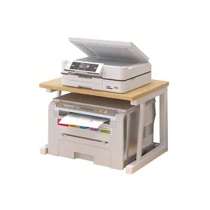 Desktop Printer Stand, 2 Tier Wood Printer Shelf, Under Desk Small Table For Scanner, Copier, Small Space Storage Organizer For Home Office Kitchen