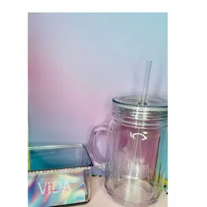 20oz Snow Globe Tumbler with Straw and Lid Clear Design Drinkware