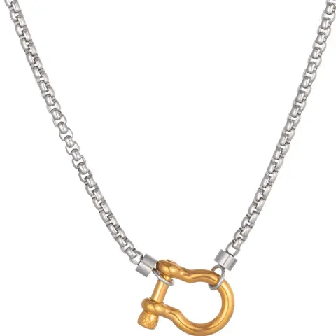 Waterproof Stainless Steel Chain Necklace, Unisex Casual Trendy Pendant Necklace, Assorted Necklaces, Fashion Jewelry for Party, Daily Decor, Birthday Gift, Necklace Layering Clasp, Durable Fashion Accessory, Decorative Accessory Necklace