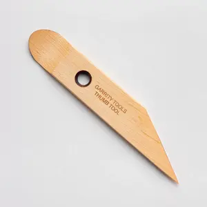 Garrity Tools Thumb Tool - 7" Maple Wood Handmade Ceramic Tool for Seams Shaping Slabs & Pottery Projects