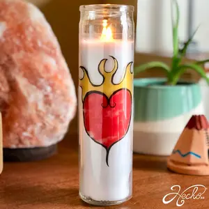 Illuminated Burning Heart Candle Decor Unscented illuminate graphic