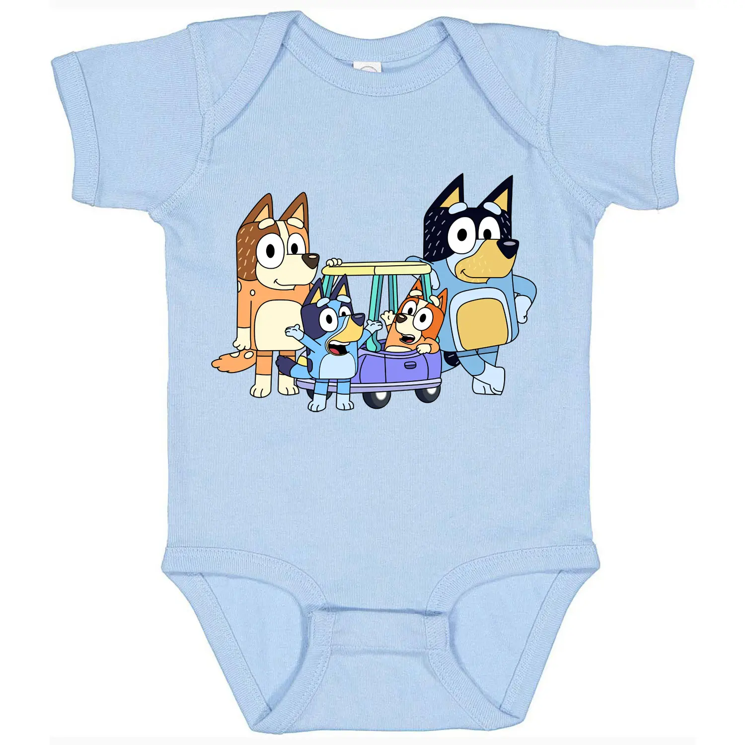Bluey Dad Mom Design Baby & Toddler Baby Rib Bodysuit Soft, Comfortable Cotton, Snap Closure, CPSIA Compliant