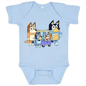 Bluey Dad Mom Design Baby & Toddler Baby Rib Bodysuit Soft, Comfortable Cotton, Snap Closure, CPSIA Compliant
