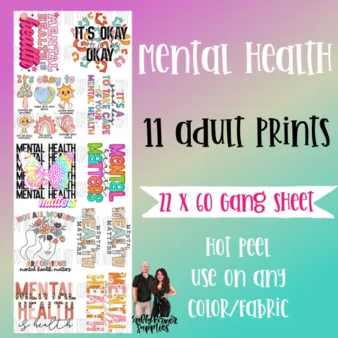 22x60 in Hot Peel DTF Transfer Gang Sheet - Transfer Print Craft Supplies for Heat Press Machine, Office Stationery for DIY Design Applications