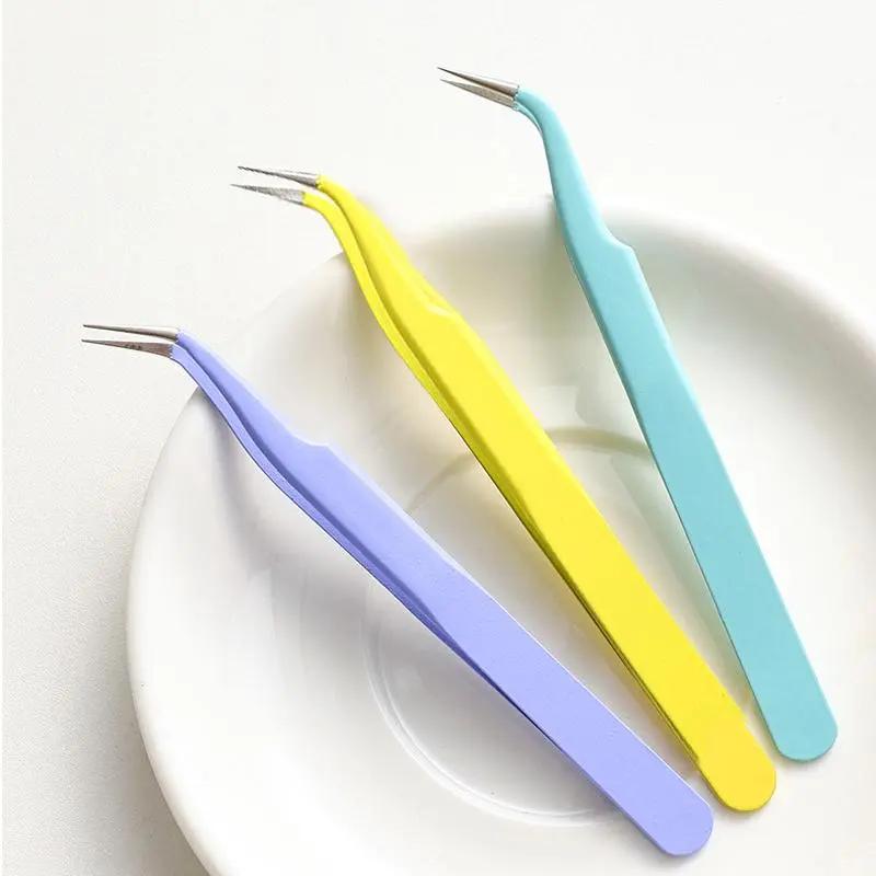 Stainless Steel Slanted Tweezers — Unisex, Party DIY Tool