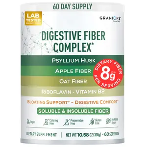 Psyllium Husk Fiber Powder – Soluble & Insoluble Fiber for Gut Health & Bloating – 60 Servings