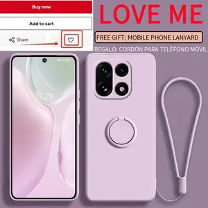 Case for OnePlus 15 Finger Ring Stand Holder Slicone Cover for 1+13T Solid Color Lens Protection Soft Funda Protector