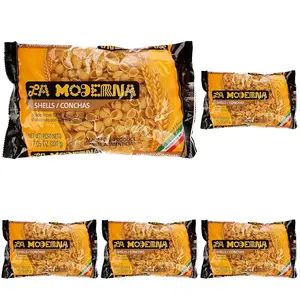 La Moderna Shells Pasta, Noodles, Durum Wheat, Protein, Fiber, Vitamins, 7 Oz (Pack of 5)
