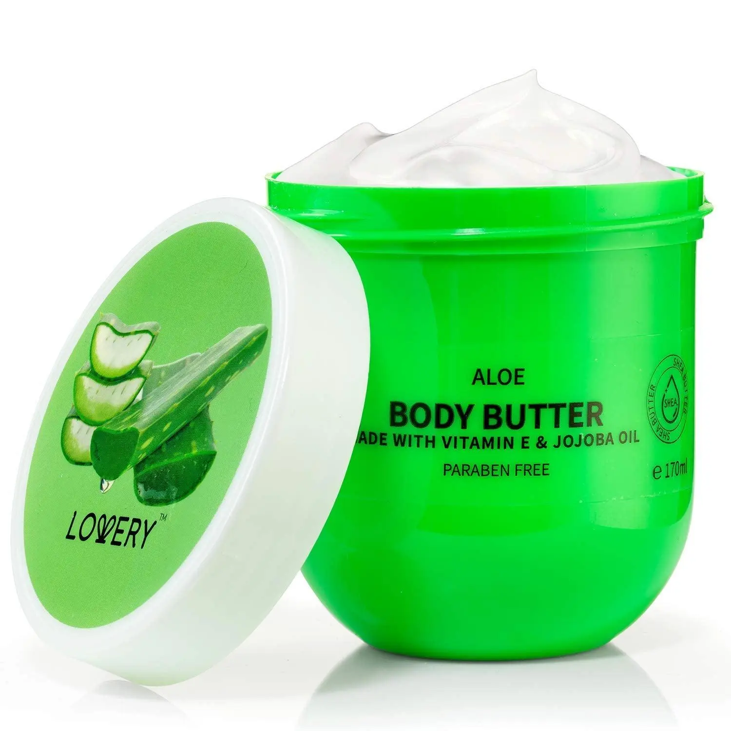 LoveryGifts  LovryGifts Aloe Body Butter - 6oz Whipped Cream Hydrating Moisturizer