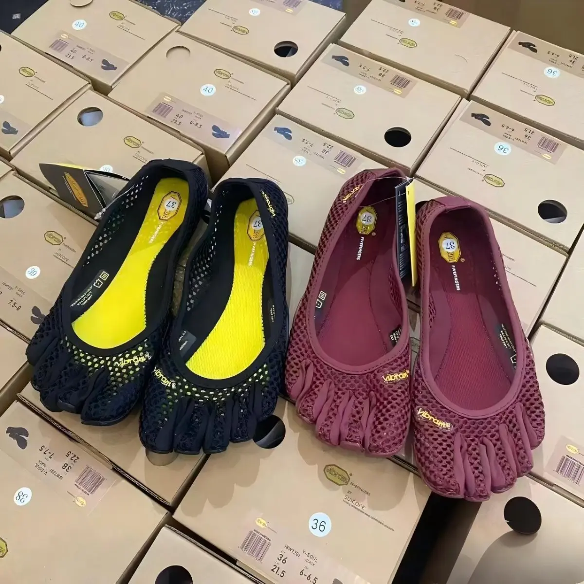 Vibram V-Soul Women Breathable Mesh Five Toe Barefoot Yoga Training Shoes