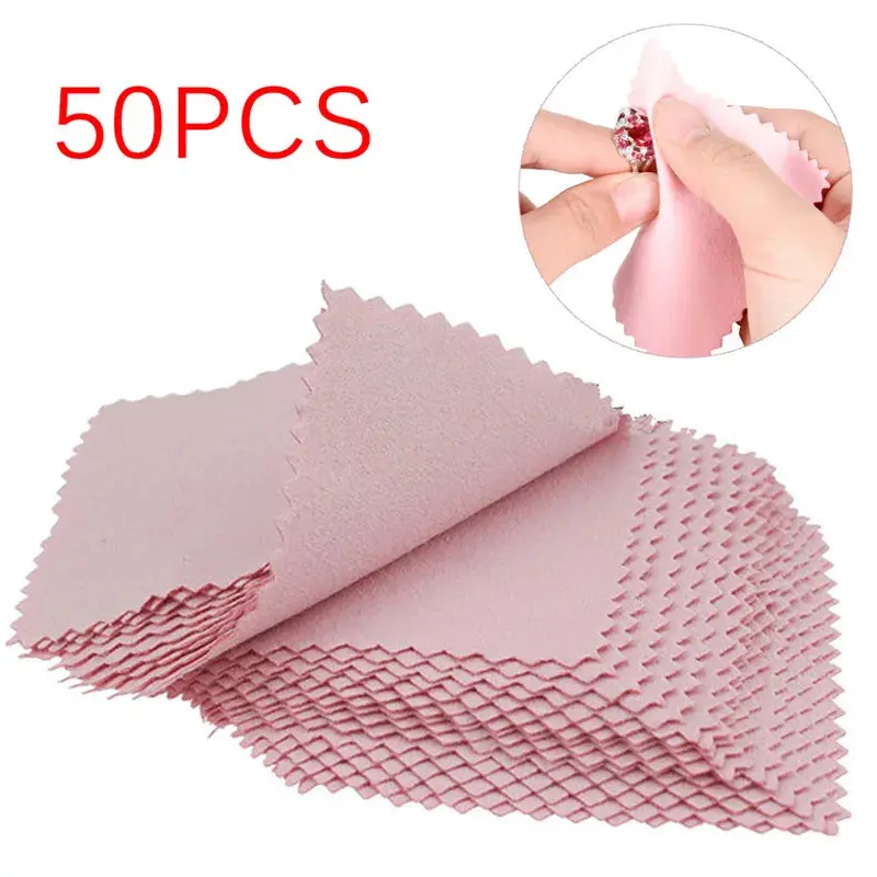 50 PCS Jewelry Polishing Cloths | Silver & Gold Anti-Tarnish Cleaning Cloths for Jewelry, Watches & Silverware