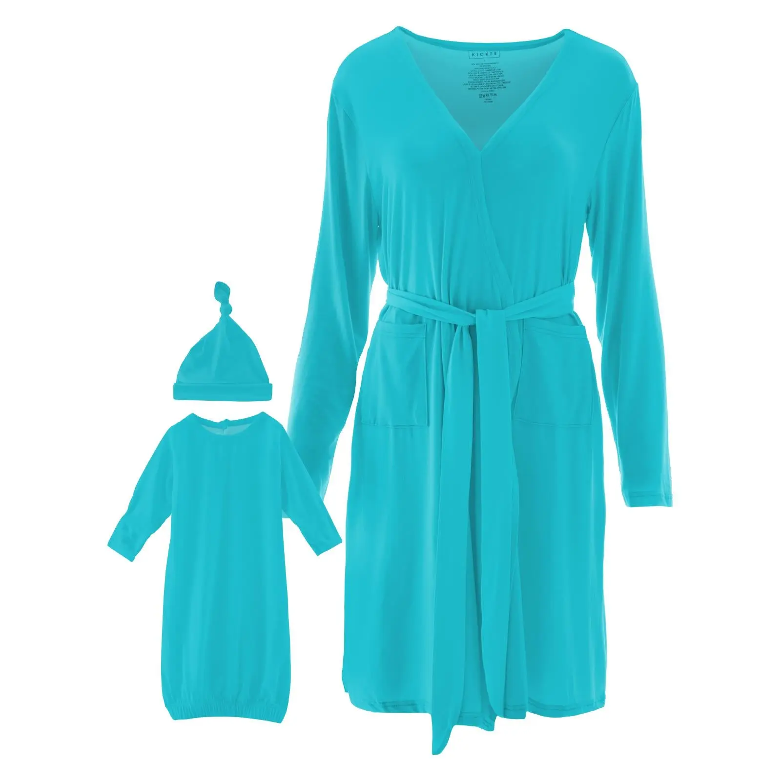 Women's Mid Length Lounge Robe & Layette Gown Set in Confetti