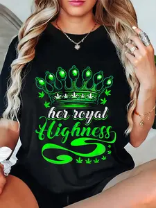 100% Cotton Unisex Funny Weed Pot Lover Royal Highness Smoking Marijuana T-Shirt
