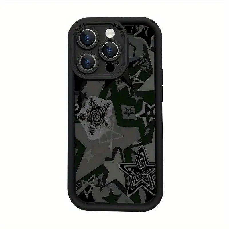 Star Pattern TPU Casing for iPhone - Shockproof, Anti-Drop Smartphone Handheld Cellphone Device Accessory with Fully Wrapped Camera, Stylish Simple Design, Ideal Birthday Gift (Fits iPhone 17,16,15,14,13,12,11, Pro, ProMax, Plus, Air)