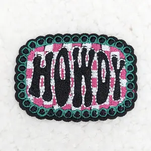 Checkered HOWDY Embroidered HAT/POCKET Patch
