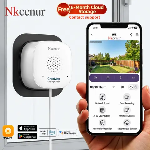 NKccnur Digital Indoor WiFi Camera - 3MP 2K HD, Dual-Band (2.4GHz/5GHz) WiFi, AI-Powered Colorvue Color Night Vision, Automatic Motion Sensor, Auto-Focus, Easy Installation, 24 Hours Recording Security Cameras & Systems, Works with Alexa & Google Home