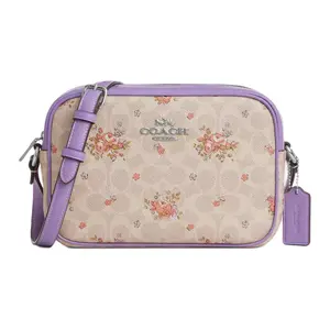COACH Jamie 22 Floral Print Crossbody Camera Bag in Coated Canvas for Women Adjustable Strap Satchel Quilted Purse