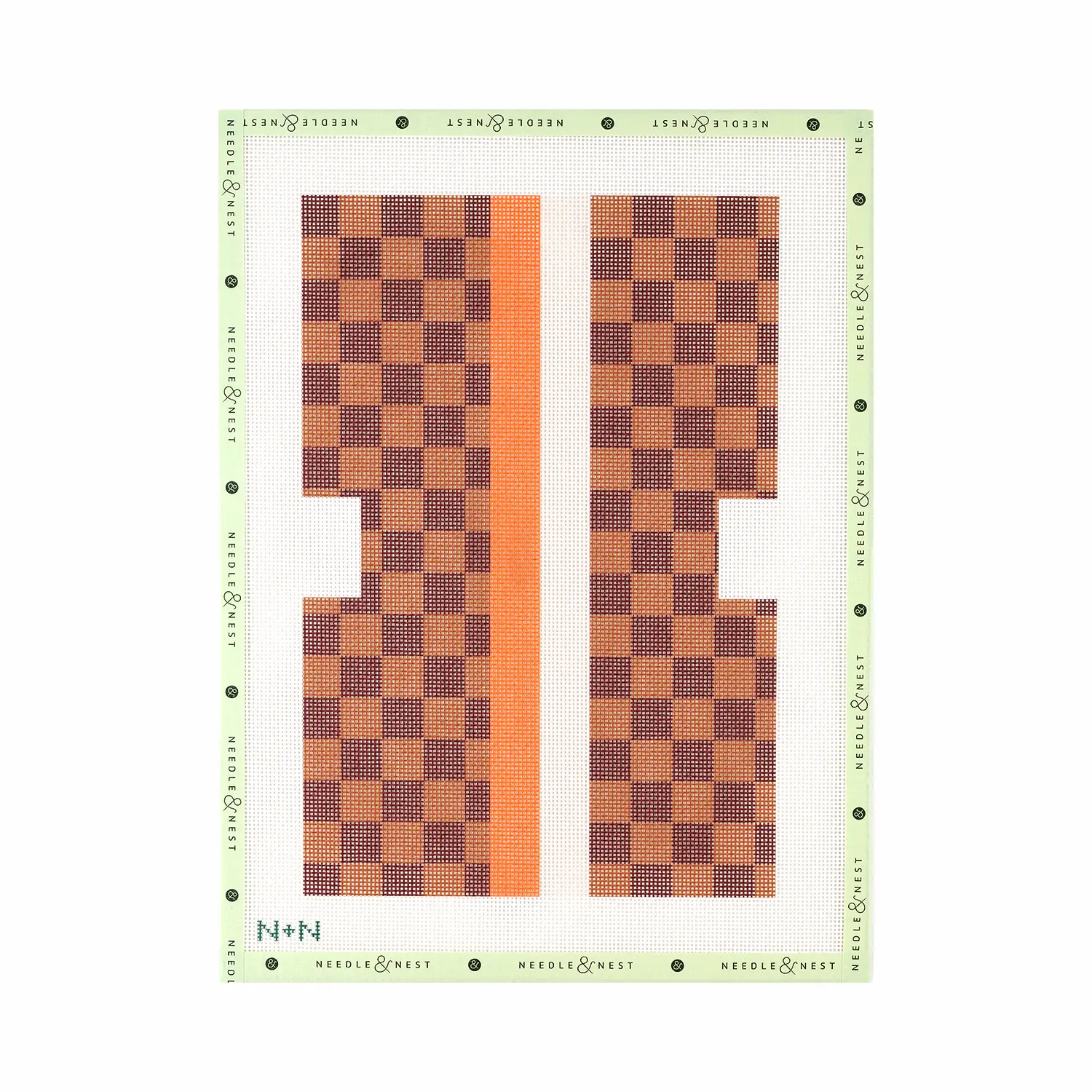 Brown Checkered Clutch - Personalized