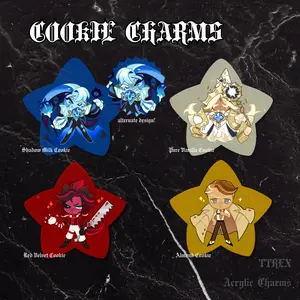 Cooki3 Run K1ngd0m Charms Star Shaped Keychain Cute Kawaii Design Slightly Transparent for Keys Tote Itabag
