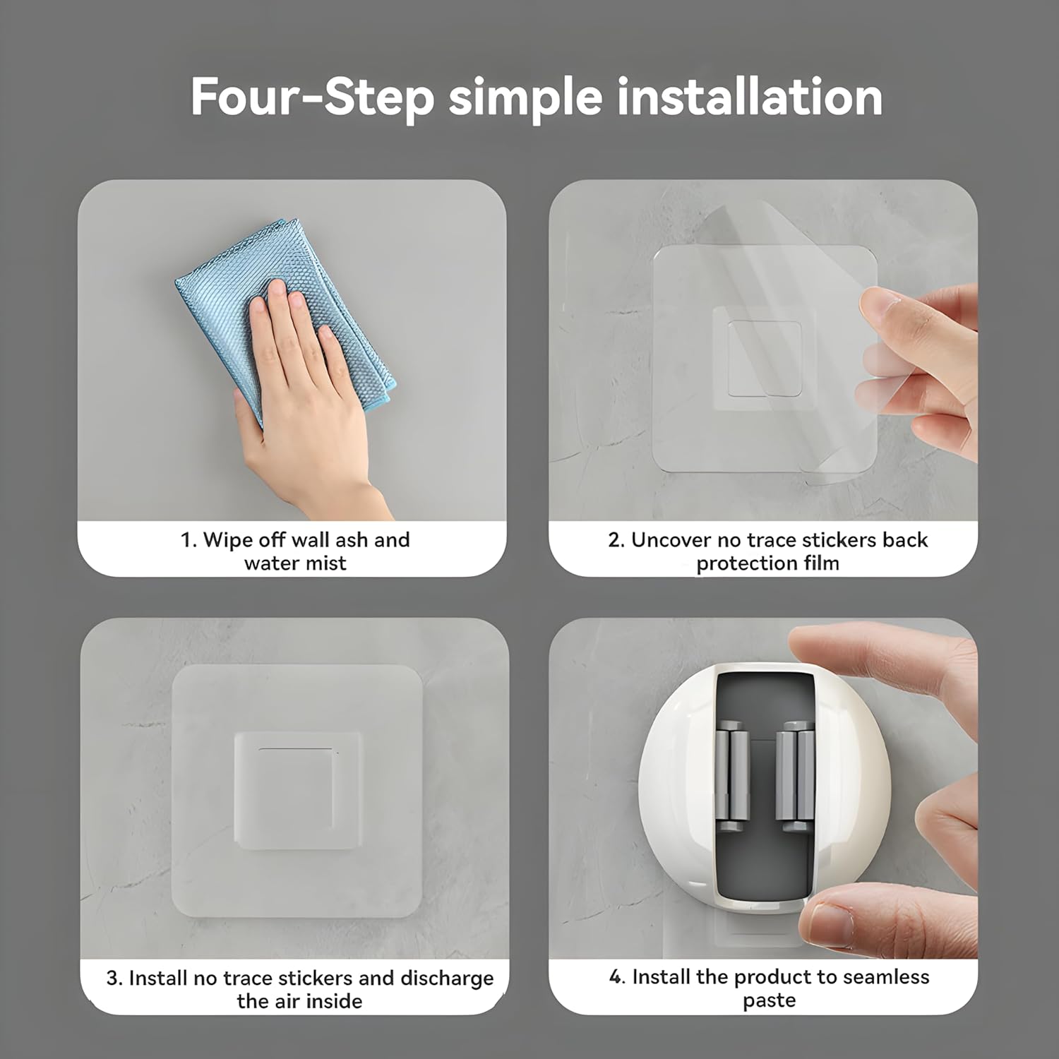 Wall Mount Broom Holder 5 PCS No Punch Broom Organizer Mop Holder Storage for Broom Mop Bathroom Closet Garage Garden Home Organization