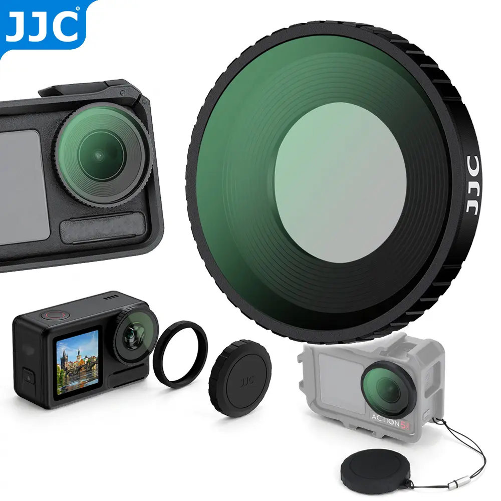 JJC UV Filter for Xtra Edge Pro, Osmo Action 5 Pro 4 3 with Protective Silicone Lens Ring & Cap Dual-Sided Mluti-Layer Coating Glass Anti-UV Ray Waterproof Oil-resistant Non-Slip Silicone Inner for Easy Screw-in Stable Install with Lens Cleaning Cloth