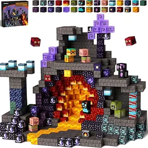 100 Magnetic Building Blocks Toy, Lava Cave DIY Cube Stem Sensory Play, Perfect Christmas Birthday Gift for Kids Ages 3-10
