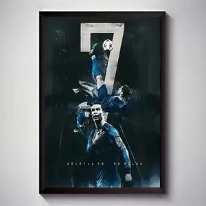CR7 Soccer Poster, Cristiano Ronaldo Wall Art, Football Player Print, Athlete Room Decor