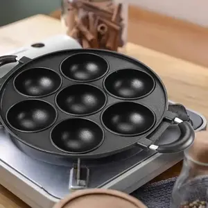 7 Hole Octopus Ball Pan, Non-Stick Cake Mold, Multifunctional Baking Pan, Durable Kitchen Cookware, Ideal for Eggs & Cakes, Easy Cleanup, Nonstick Cooking Tools