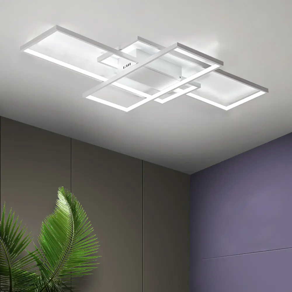 CNCEST Contemporary LED Acrylic Ceiling Light - 80W Alloy Metal Chandelier with Silicone-Aluminium Design, 90*50cm, 110-260V AC Power Supply, Energy-Saving Eye Safe White Light, English Installation Manual for Indoor Use Bedroom Balcony (161.46-215.28ft²)