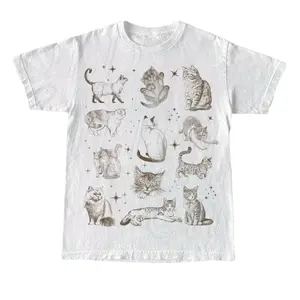 Gildan Tshirt, Vintage 90s Tattoo Cat Tshirt, Retro Kitten Nature Shirt, Cat Lovers Gift, Funny Gifts, cat in space, gag shirt