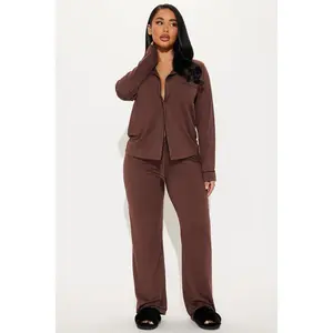 In The Morning PJ Pant Set - Chocolate