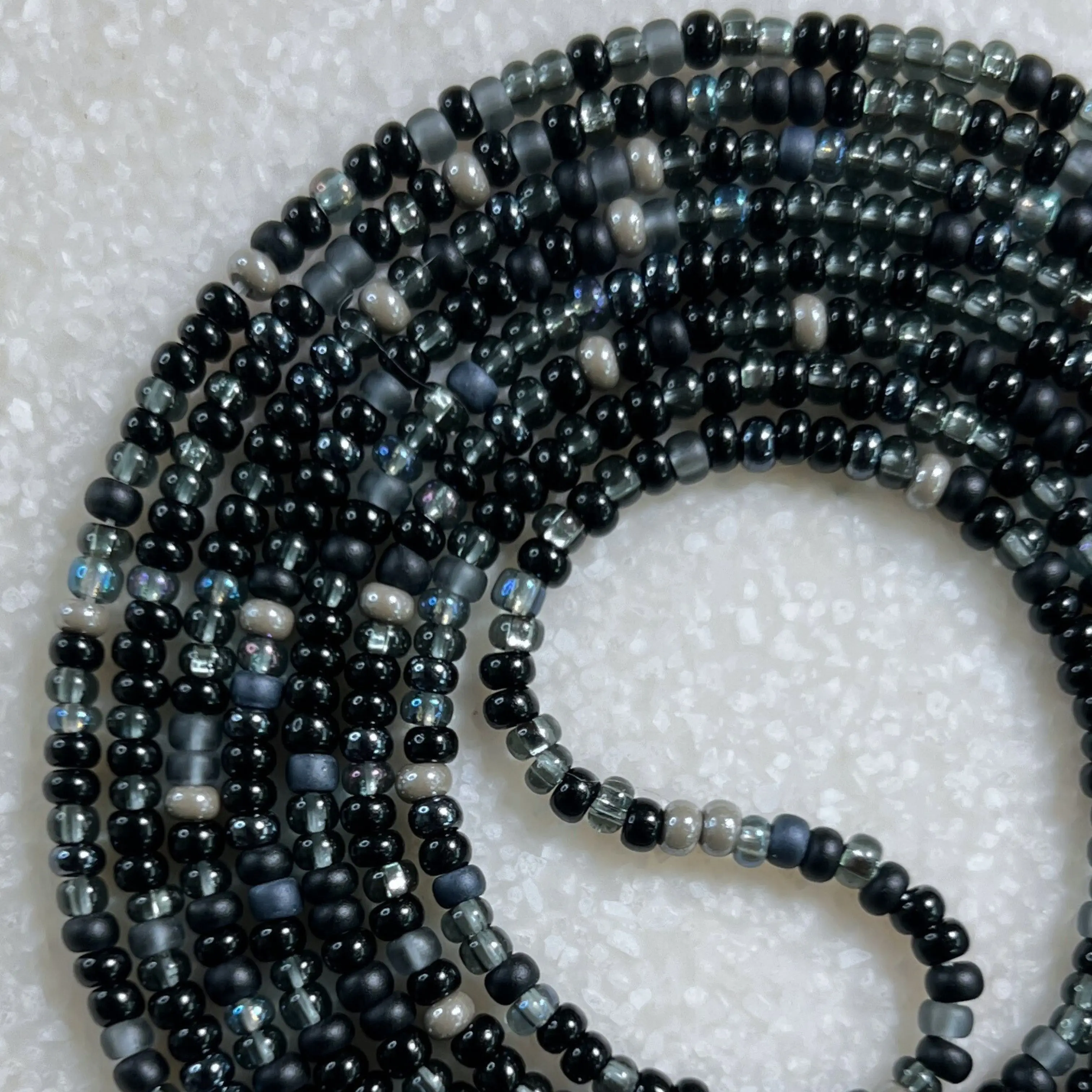 PROTECTED - Tie On Waist Beads - 45 to 60 inches Waistbeads - Black Waistbeads - Belly Beads - Body Beads - Authentic Waistbeads - African Waistbeads  Made By Venus