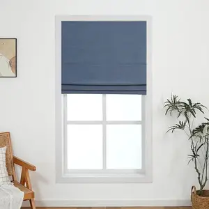 Lancaster Blackout Roman Shade Cordless Polyester Solid Color for Cozy Sleep and Relaxation High-Quality Polyester Solid Color Design Optimal Light Blocking