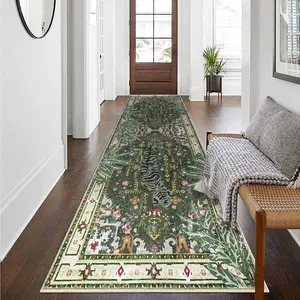2ft x 6ft Boho Runner Rug, Washable Vintage Bohemian Long Hallway Rug, Non-Slip Soft Low-Pile Strip Carpet for Bedroom Kitchen Living Room Office Dining Room