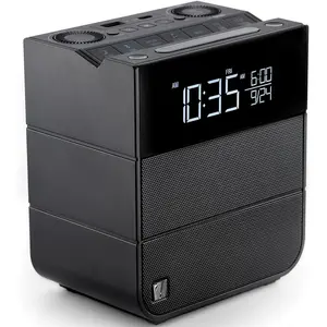 Sound Rise II, SFQ-16: Bedside  Clock Radio &  Speaker, with Large Display Screen, FM Radio,  USB , and Nature Sound