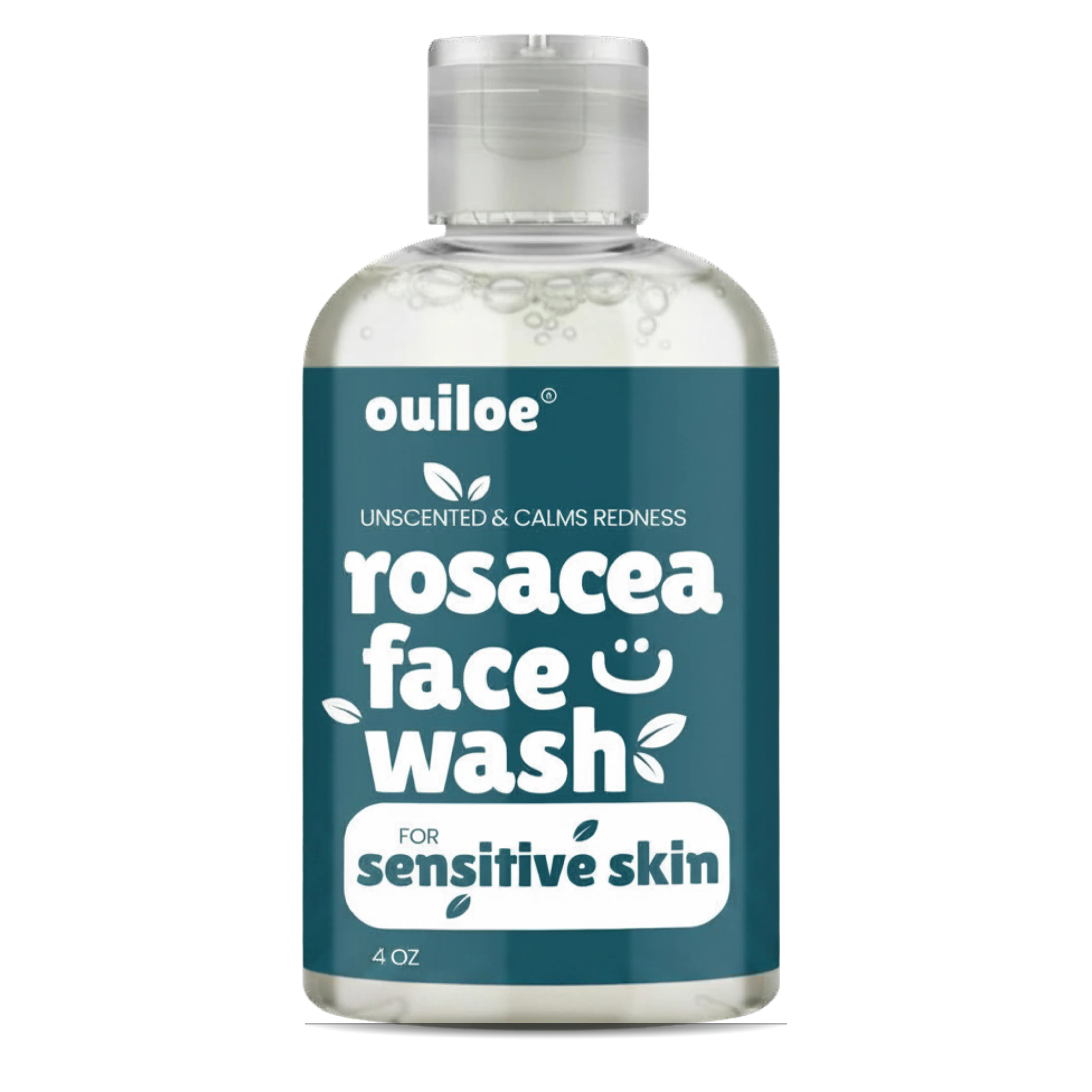 Rosacea Facial Cleanser Gel for Sensitive, Acne-Prone Skin - Gentle, Sulfate-Free Daily Face Wash - Calms Redness, Non-Comedogenic, Vegan, pH-Balanced, Paraben-Free, Unscented/Fragrance Free, 4oz