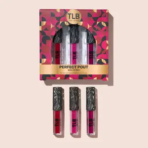 The Lip Bar - Perfect Pout Mini Lip Trio Gift Set (Bawse Lady, Muse, and Playmate) - Nonstop Liquid Matte Lipstick & Non-Sticky Lip Gloss - Travel Size - Gift Box - Vegan, Gluten Free, Cruelty Free