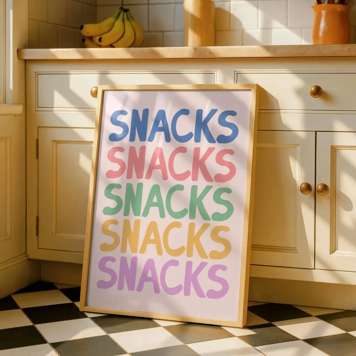 Colorful Kitchen Typography Wall Art Snack Poster Fun Dining Room Decor Print 7
