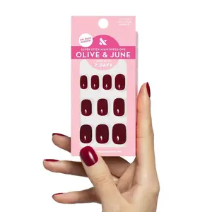 Classic Super Stick Mani Press On Nails | Extra Short Squoval | No Glue Needed | 32 Tab Nails in 16 Sizes | Non-Toxic Tabs Easy On-Off Non-Damaging Real Look | 7-Day Wear |Mulberry Maroon